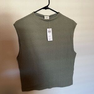 Abercrombie Sleeveless Textured Top in Green